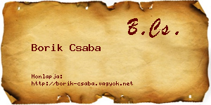 Borik Csaba névjegykártya