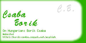 csaba borik business card